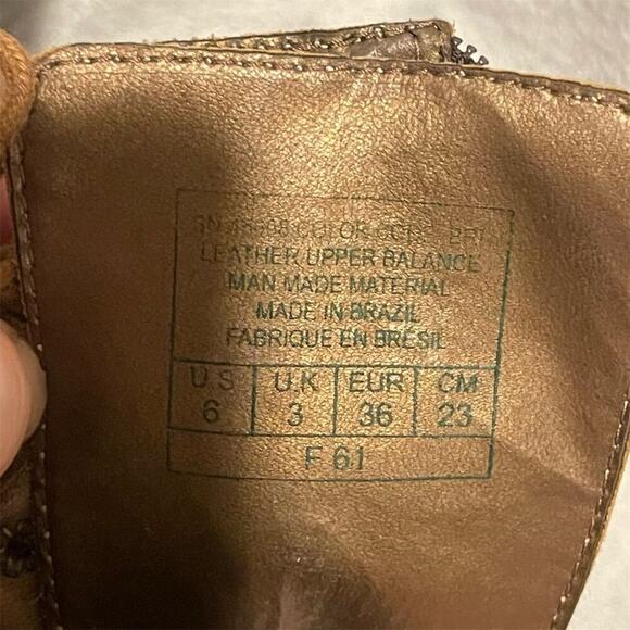 RARE Skechers Women's Vintage Y2K Tan Brown Ankle Boots stacked heel Sz 6 boho - Picture 7 of 11